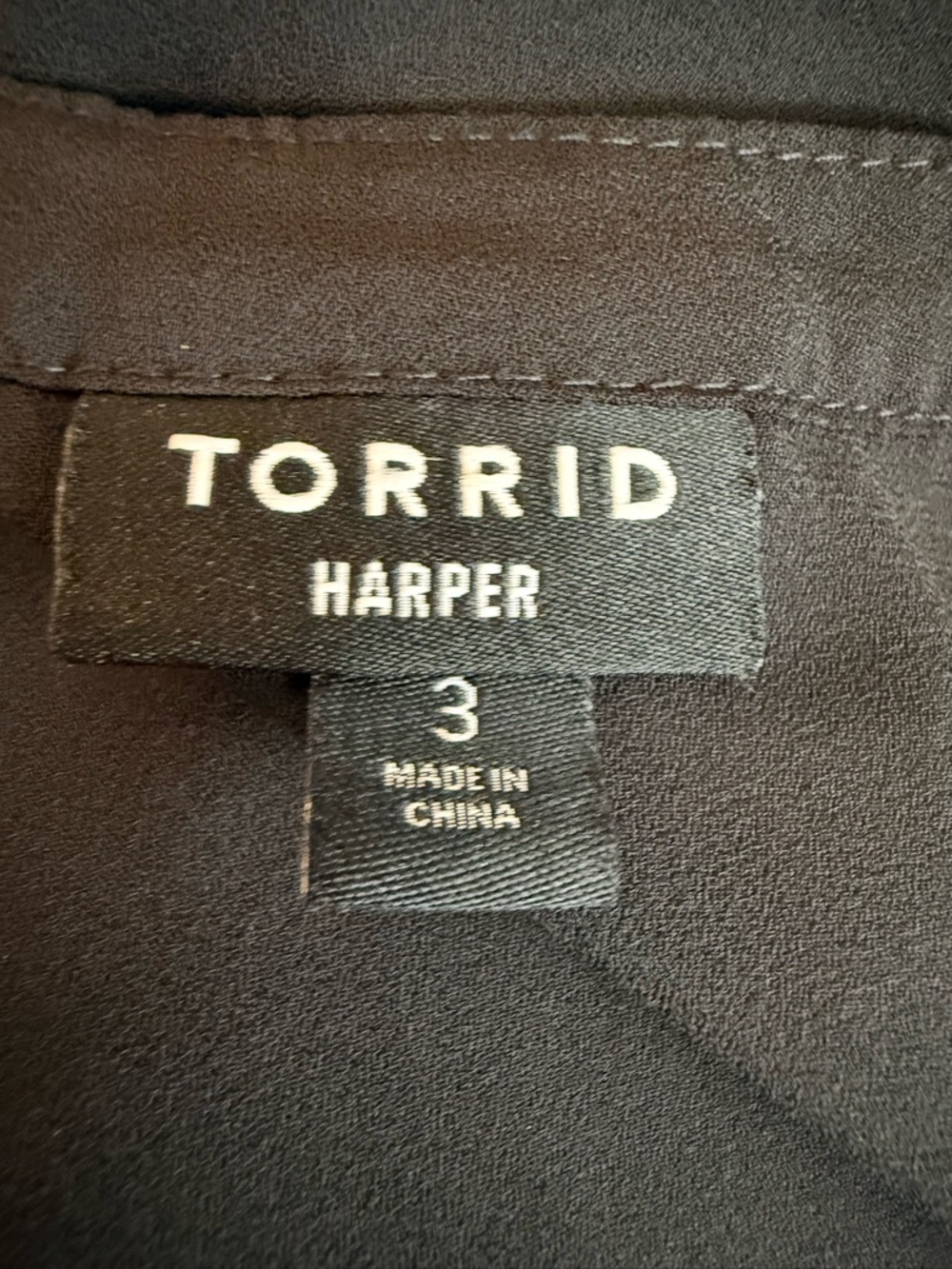 Torrid Black Split-Neck Roll-Sleeve Semi-Sheer Blouse Size 3 (3X) - Picture 9 of 11